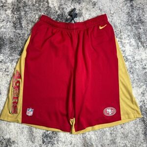 Nike San Francisco 49ers NFL Dri-FIT Shorts Mens XL Red Gold 597280-687